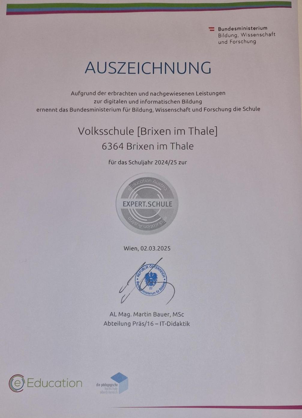 Auszeichnung Bildung, Wissenschaft und Forschung 2024_2025